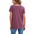 thumbnail image 7 of ALING Sexy Women's One Shoulder Tops-Women's Short Sleeve T Shirt Oblique Collar Summer Casual Shirt Twist Knot Tunics Tops Off The Shoulder Tee Blouse,S-2XL, 7 of 7