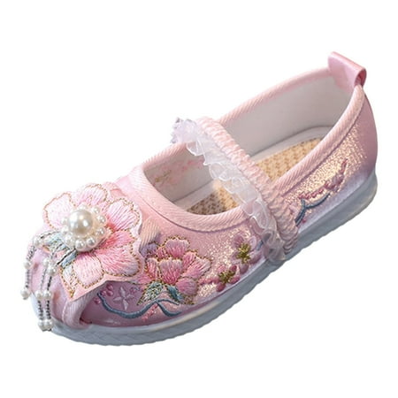 

Toddler Sandals Flat Bottomed Embroidered Fashionable Simple Elegant Catoon Shoes For Girls