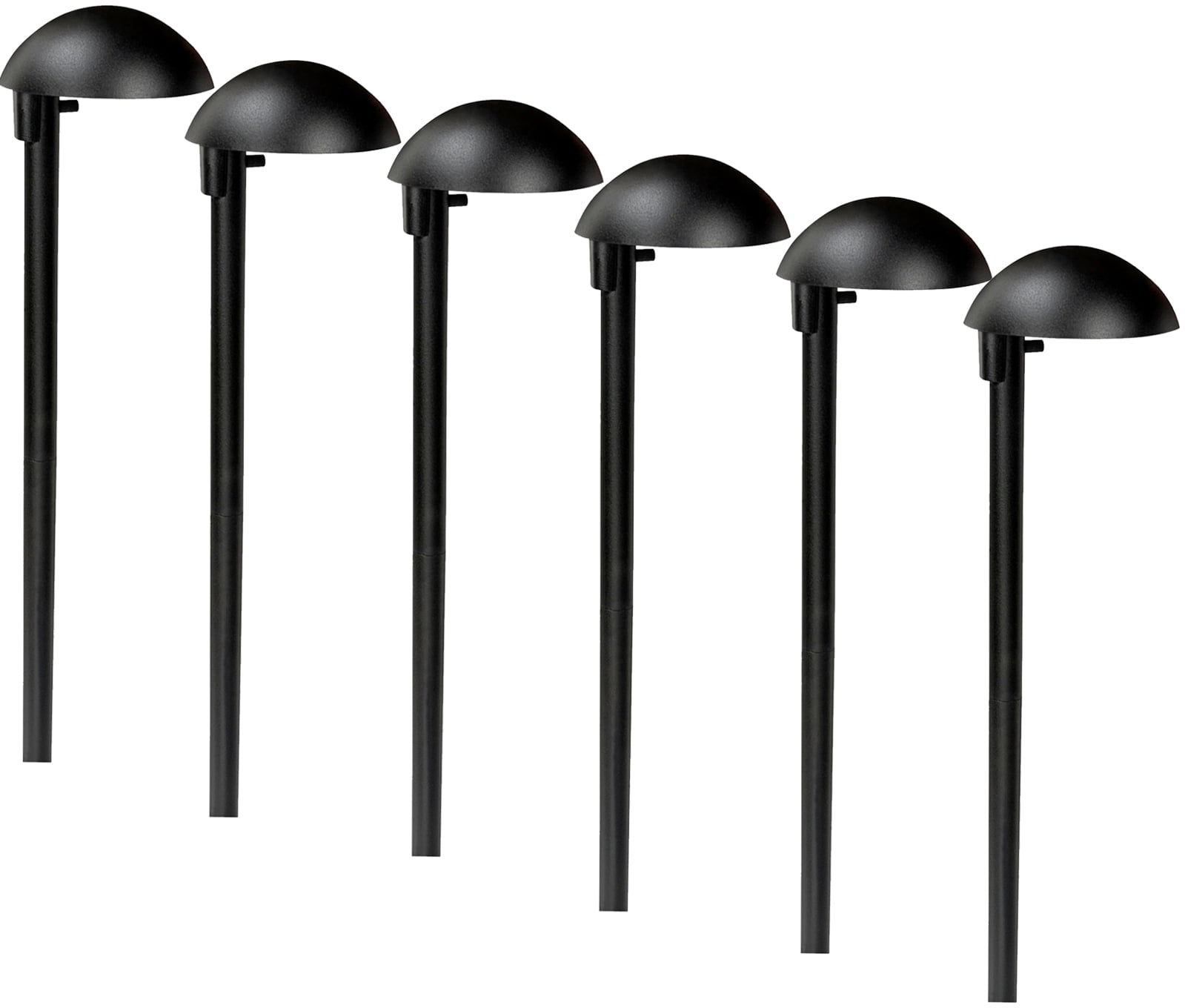 12V Low Voltage Moonrays 95550 Addison-Style 1W LED Metal Path Light 4-Pack Black Finish