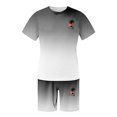 thumbnail image 3 of toraway Costumes Blancs pour Hommes Ensemble de Sport Décontracté 2 Pcs Grande Taille Manches Courtes Col Rond Imprimé Noix de Coco TTG, 3 of 4