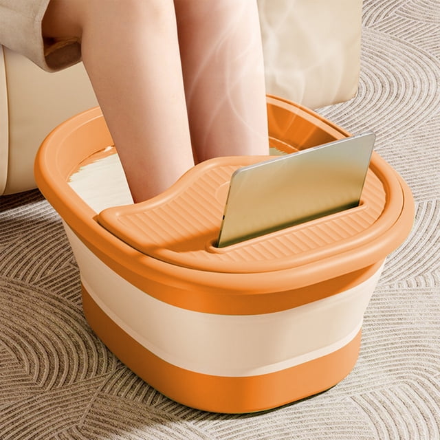 Oefntac Foot Bath Bucket Foldable Foot Bath Bucket with Handle and Lid Portable Foot Bath Spa Bucket with Massage Acupoints Portable Foot Bath Bucket Foldable Spa Bucket for Foot