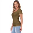 thumbnail image 2 of Camiseta Ajustada Acanalada para Mujer Matcha M, 2 of 9
