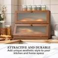thumbnail image 6 of Bread Box for Kitchen Countertop: 2-Tier Bamboo Large Bread Storage Container,Brown, 6 of 12