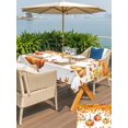 thumbnail image 4 of Outdoor Tablecloth with Umbrella Hole and Zipper, Orange Fall Rectangle Table Cloth 60x84 Inch Waterproof Tablecloth, Thanksgiving Pumpkins Maple Leaf Branch Picnic Table Cover for Patio Camping, 4 of 7