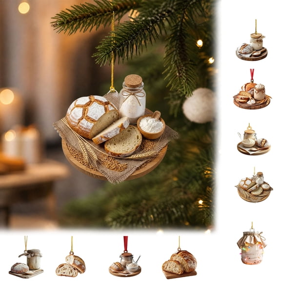 Qwtwty Christmas Decorations Hanging Ornaments, Shatterproof Acrylic Decorative Hanging Pendants for Xmas Tree Holiday Party Decor