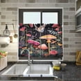 thumbnail image 6 of Coolnut 36 Inch Length Kitchen Curtains Butterflies Mushrooms 2 Panels Half Window Sheer Curtains Rod Pocket Farmhouse Short Drapes for Bathroom Cafe Basement Home Decor, 6 of 7