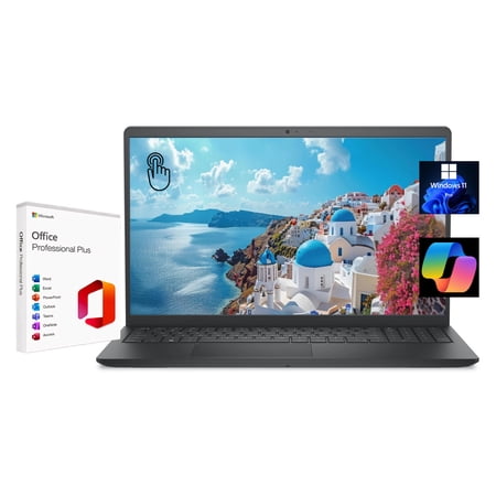 Dell 15.6" FHD Touchscreen Laptop, with Free Lifetime Microsoft Office, Intel Core i7-1355U, 32GB RAM, 1TB SSD, Intel UHD Graphics, Windows 11 Pro, Carbon Black