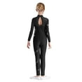 thumbnail image 2 of TiaoBug Leotard for Kids Girls Gymnastics Long Sleeve Full Body Suit One Piece Bodysuit Jumpsuit Black 10, 2 of 7