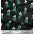 thumbnail image 2 of Soimoi Japan Crepe Satin Fabric Snow & Tree Christmas Print Fabric by The Yard 42 Inch Wide, 2 of 3