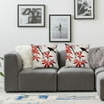 thumbnail image 3 of Acheng  Japanese Throw Pillow Cushion Cover, Cherry Blossom Sakura Tree Branches Romantic Spring Themed Watercolor Picture, Decorative Square Accent Pillow Case, 2pcs, Coral Black White, 3 of 6