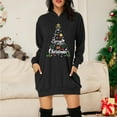 thumbnail image 4 of Merry Christmas Long Hoodies for Women 2025 Long Sleeve Xmas Tree Graphic Hooded Sweatshirt with Pockets Hoodie Dress, 4 of 6