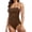 /c21Coffee81, variant on WEIGFI Womens Swimsuit One-Piece Strapless Halter Neck Solid Color Bathing Suit Tummy Control Comfort Party Swimwear,Coffee,L