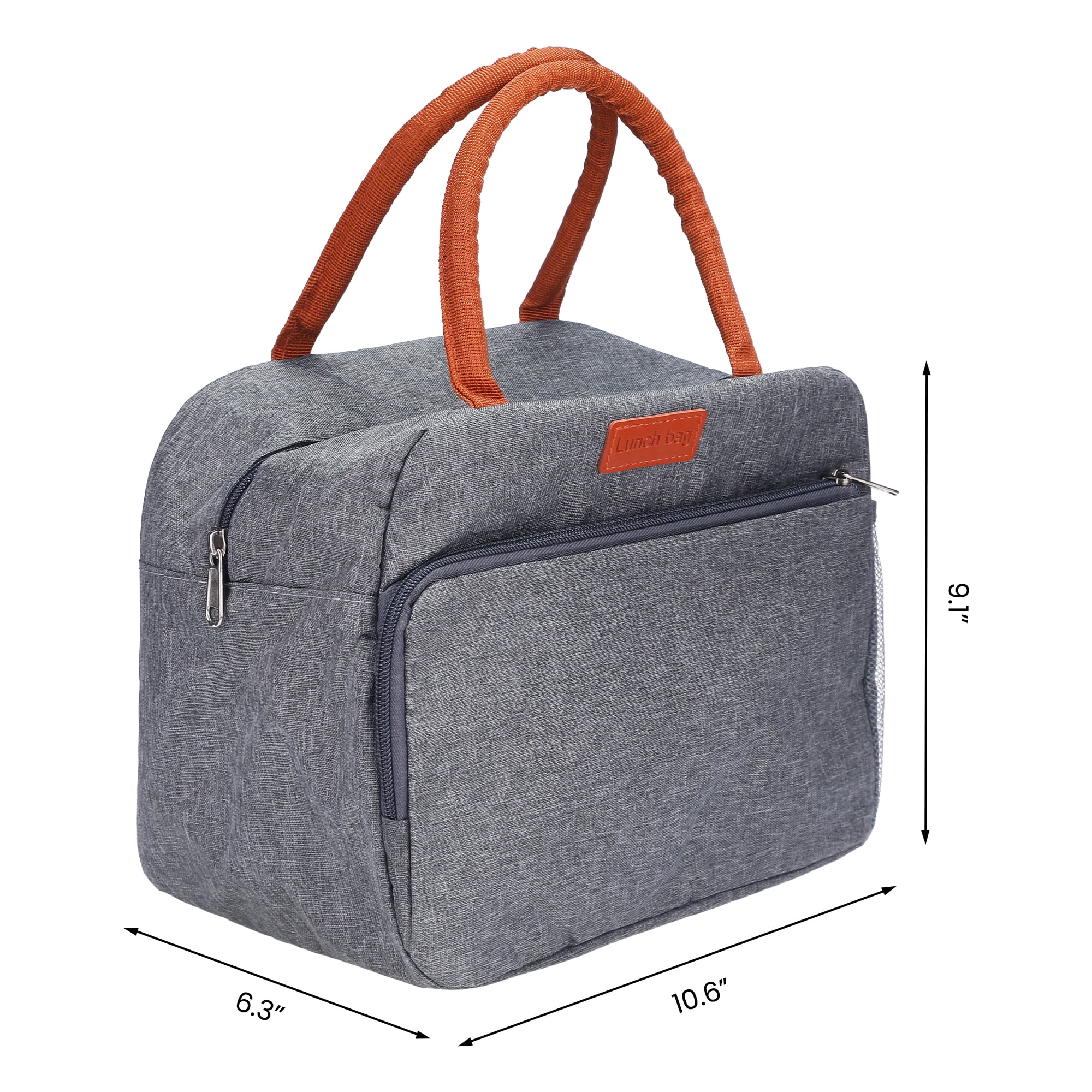 Unique Bargains Insulated Bag Lunch Bag Cooler Bag for Work Office Gray