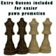 Pièces d'Échecs Staunton par GrowUpSmart avec des Reines Supplémentaires Taille: XLarge - Hauteur du Roi: 4 Pouces Bois – image 1 sur 4