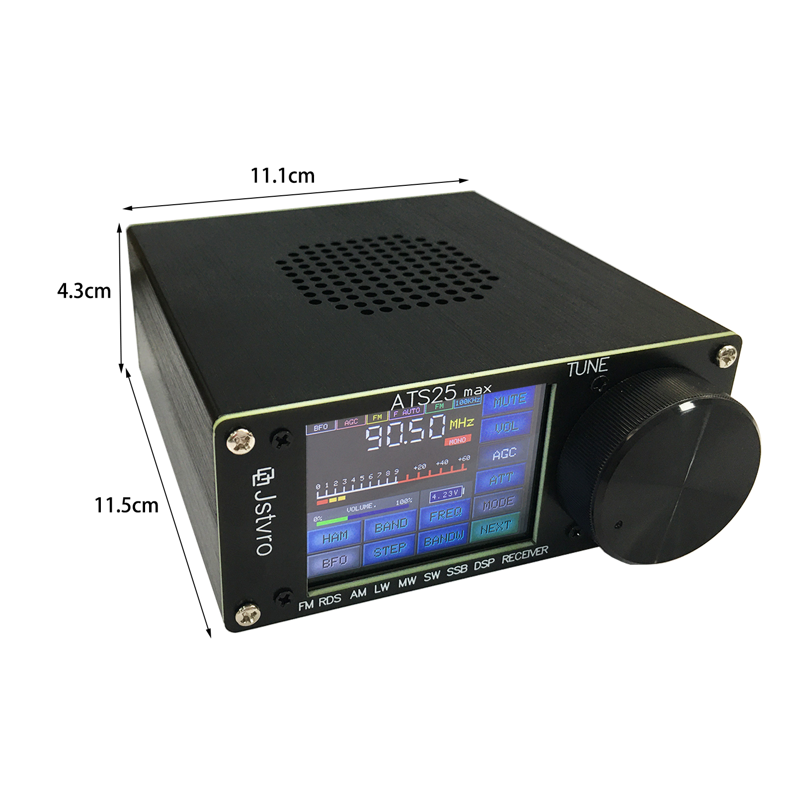 Upgraded ATS25 MAX SI4732 Receiver Portable Full Multi Bands Shortwave Radio with 2.4'' Color Touch Screen FM AM SSB LW Screen Aluminum Alloy Shell Rechargeable Battery High Quality Speaker
