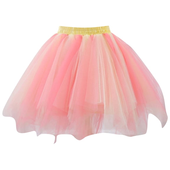 BOBOGOJP Girls Rainbow Flower Tulle Skirt Toddler Tutu Girls Clothes Hot Pink for Size 0-12 Months