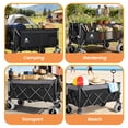thumbnail image 4 of GDF Studio 52" Extended Heavy-Duty Utility Wagon, Heavy Duty Capacity All-Terrain Foldable Beach Cart, Black, 4 of 8