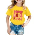 thumbnail image 1 of PMVFHDE T-Shirts pour Filles Hauts d'Été 2025 Mode Filles Hauts T-Shirts Fille Hauts d'Été Filles et Garçons T-Shirt à Manches Courtes Col Rond T-Shirt Décontracté d'Été Jaune, 2-3 Ans, 1 of 4