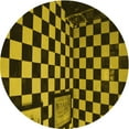 thumbnail image 1 of Ahgly Company Machine Washable Indoor Square Transitional Black Brown Area Rugs, 3' Square, 1 of 7