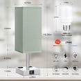 thumbnail image 4 of Bedside Lamp with USB Port and Outlet, 3-Way Dimmable Touch Lamp with USB Charging Port for Bedroom, Small Green Table Lamp with Charger for Nightstand Living Room Office Desk (LED Bulb Included), 4 of 5