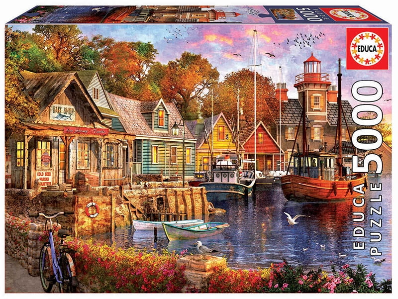 Jigsaw Puzzle 5000 Pieces for Adults Beautiful Girl by The sea Commemorative Puzzle