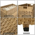 thumbnail image 3 of CHERISHGARD Laundry Hamper 135L Handwoven Rattan Laundry Basket with Lid & Heightened Feet 3 Removable Liner Bags 26x13x26 Inches, 3 of 6