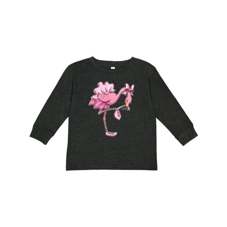 

Inktastic Flamingo Ballerina in tutu and ballet toe shoes Boys or Girls Long Sleeve Toddler T-Shirt
