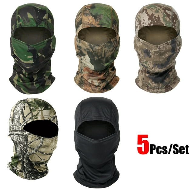 Ensemble de 5 Pcs Chapeau Cagoule Unisexe Respirant Protection Solaire Sports de Plein Air Randonnée Course Ski Pêche Cyclisme Masque