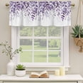 thumbnail image 2 of Purple Leaves Curtain Valances for Windows, Kitchen Valance Window Treatments Panel 2 Pack, Summer Botanical Rod Pocket Short Curtains for Bathroom Bedroom 42 x 18 Inch, 2 of 8