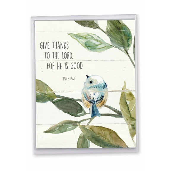 1 Large Thank You Greeting Card (8.5 x 11 Inch) - Scripture Birds Thank You J7108ETYG
