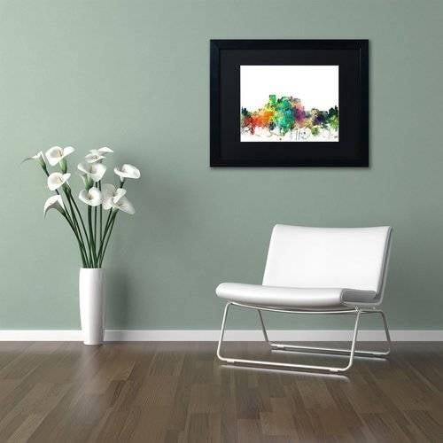 Trademark Fine Art "El Paso Texas Skyline SP" Canvas Art by Marlene Watson, Black Matte, Black Frame