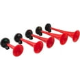 thumbnail image 2 of Vixen Horns LOUD 5/Five Trumpet La Cucaracha Musical/Music Sound Air Horn with Compressor Full Complete System/Kit Red 12V VXH6803R, 2 of 9