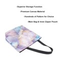 thumbnail image 3 of FORMRS Womens Canvas Tote Bag with Zipper Inner Pocket Shoulder Handbag, Purple Marble Pattern, 3 of 7