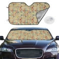 thumbnail image 2 of Haiem Retro Geometry Car Windshield Sun Shade - Blocks UV Rays Sun Visor Protector, Sunshade to Keep Your Vehicle Cool, Universal Fit SUV Van Sedan-Small, 2 of 7