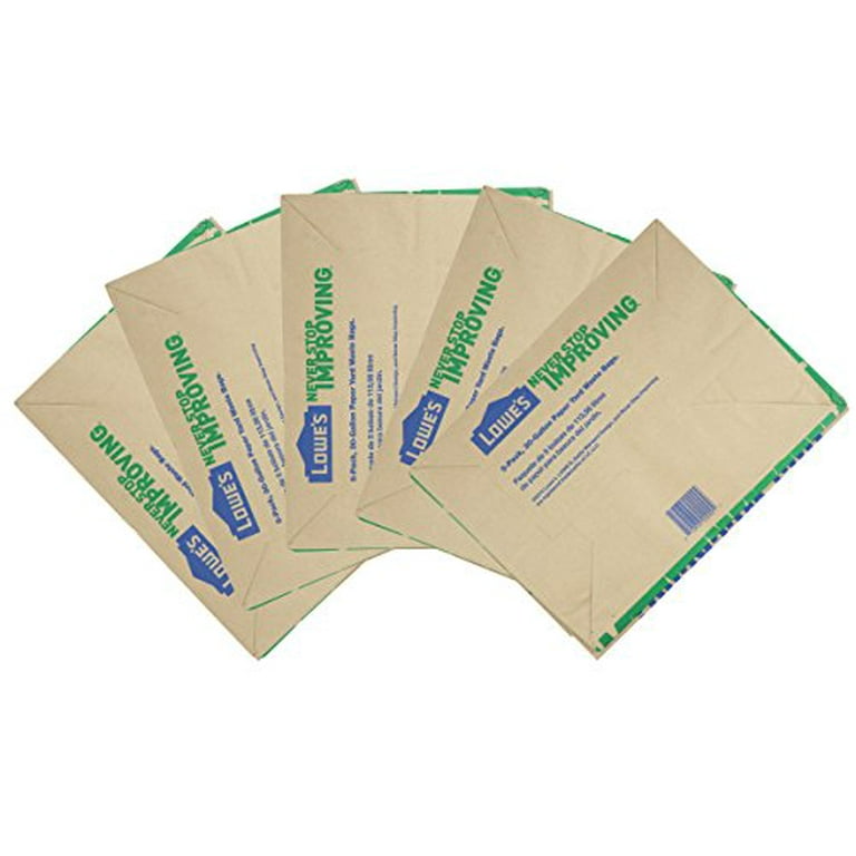 Lowe's 30 Gallon Heavy Duty Brown Paper Lawn and Refuse Bags for
