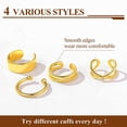 thumbnail image 5 of ChicSilver 4 PCS S925 Sterling Silver Criss Cross Ear Clips Non Piercing Earrings Sets Ear Cuff Cartilage Earring for Women (Gold), 5 of 8