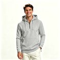 thumbnail image 2 of ClodeEU Men's Quarter Zip Drawstring Hoodie with Pocket, Lightweight Fleece Half Zip Hooded Long Sleeve Sweatshirt, Size S-4XL, 2 of 6