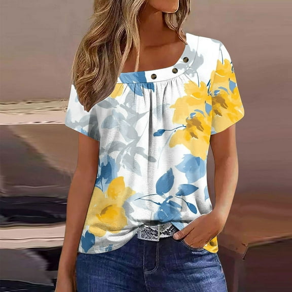 Pohista Summer Tops for Women 2025 Trendy Cotton Button down Shirts for Women Fitted Womens Blouses Womens Tops Casual Short Sleeve order