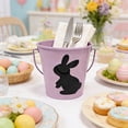thumbnail image 5 of WEGFTDUOP Easter Festival Supplies Easter Colorful Tin Bunny Candy Bucket Children's Gift Handbag Metal Storage Bucket, 5 of 6