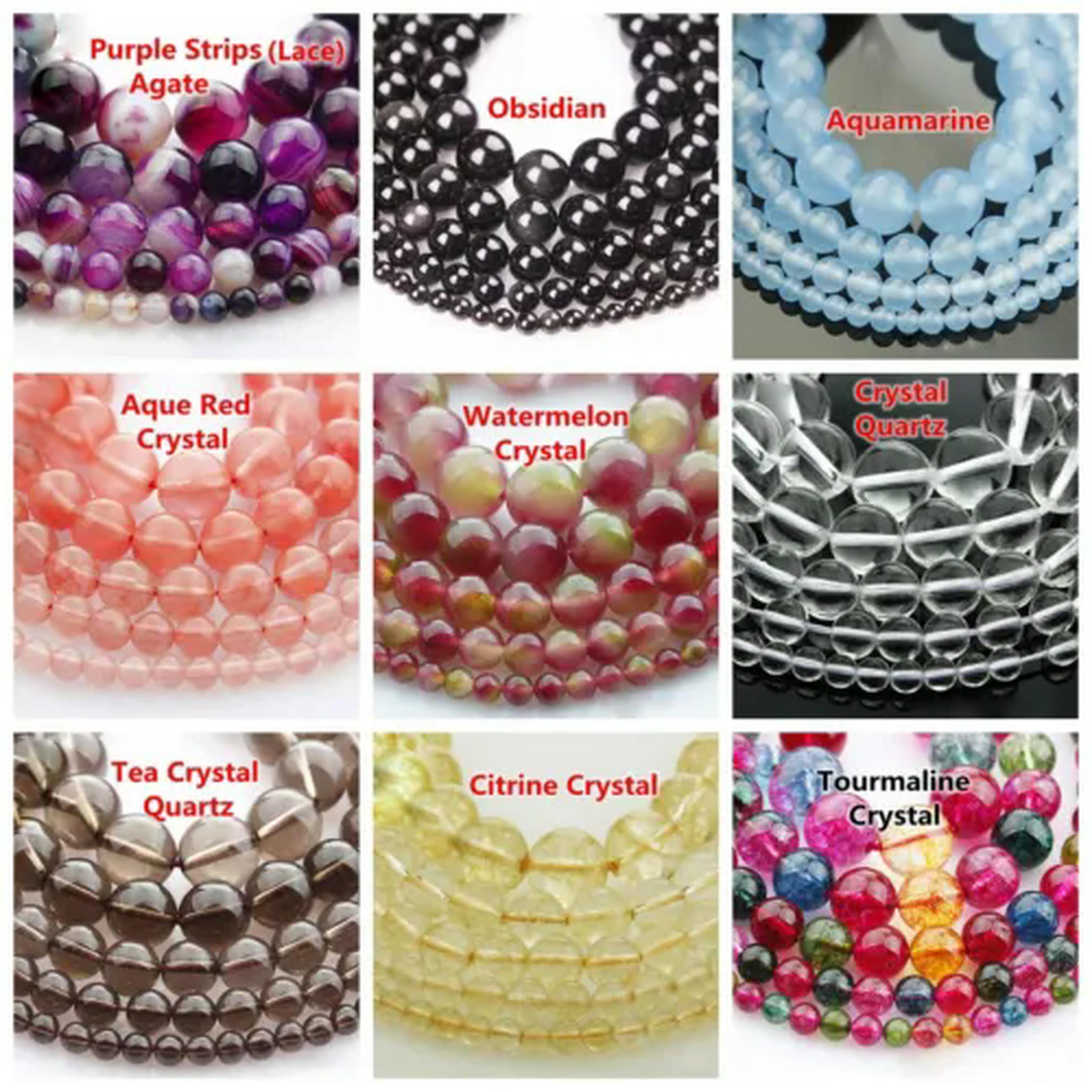 U8MO 1 Strand Round 4mm 6mm 8mm 10mm 12mm Natural Stone Rock Gemstone Beads Lot-Black Lace Agate-6mm (61~63pcs)