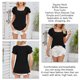 thumbnail image 5 of Camiseta de Mujer Cuello Cuadrado Color Puro Volantes Manga Corta Blusa Superior para Viajes de Verano Negro XL, 5 of 6