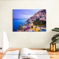 thumbnail image 3 of Elephant Stock Coastal Town Of Amalfi Wall Art - Horizontal Canvas Wall Art - Hallway Wall Decor - Beach Canvas - Blue And Orange Decor - 12" x 8", 3 of 8