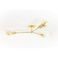 thumbnail image 3 of Three Spoke Flush Mount - Modern Ceiling Fixture - 3 Bulb Flush Light - Brass Chandelier, 3 of 4