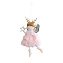 Fridja Christmas Fairy Ornaments Antlers Long-legged Angel Girl Shape Doll Pendant Christmas Tree Decoration Small Ornaments