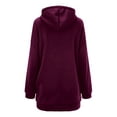 thumbnail image 6 of Frontwalk Plus Size Sweatshirts for Women Casual Zip Up Hoodies Tunic Long Jacket Outerwear with Pockets Rose Red S, 6 of 6