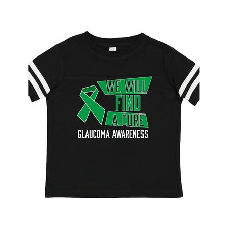 

Inktastic We Will Find a Cure Glaucoma Awareness Green Ribbon Gift Toddler Boy or Toddler Girl T-Shirt
