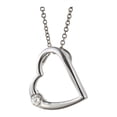 thumbnail image 2 of 0.13 CTW DEW Round Moissanite Heart Pendant in Sterling Silver, 2 of 4