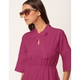 thumbnail image 5 of Moomaya Solid Bow-Knot Dress For Women, Ruffle Sleeve Tiered Flared Dress, 5 of 9