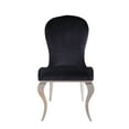 thumbnail image 3 of Acme Set Of 2 Side Chair With Black Fabric And Stainless Steel 72493, 3 of 5