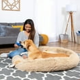 thumbnail image 3 of Best Choice Products 45in Dog Bed Self-Warming Plush Shag Fur Donut Calming Pet Bed Cuddler - Brown, 3 of 7